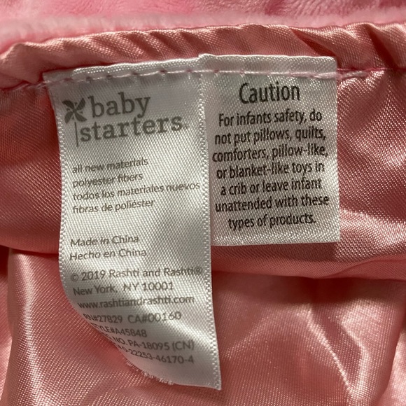 Baby starters pink white unicorn lovey security blanket - Picture 5 of 5